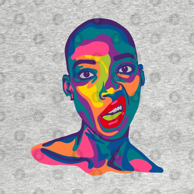 Snarl Woman Pop Art Portrait by Slightly Unhinged